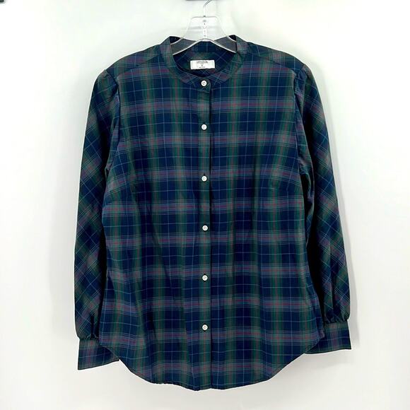 Untuckit For Her Women's Esme Hunter Tartan Plaid Button Front - Blue/Green - 8 - Picture 1 of 6